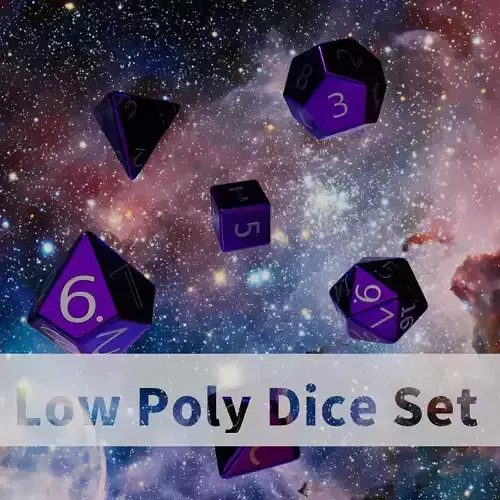 Purple Metal Dice Set