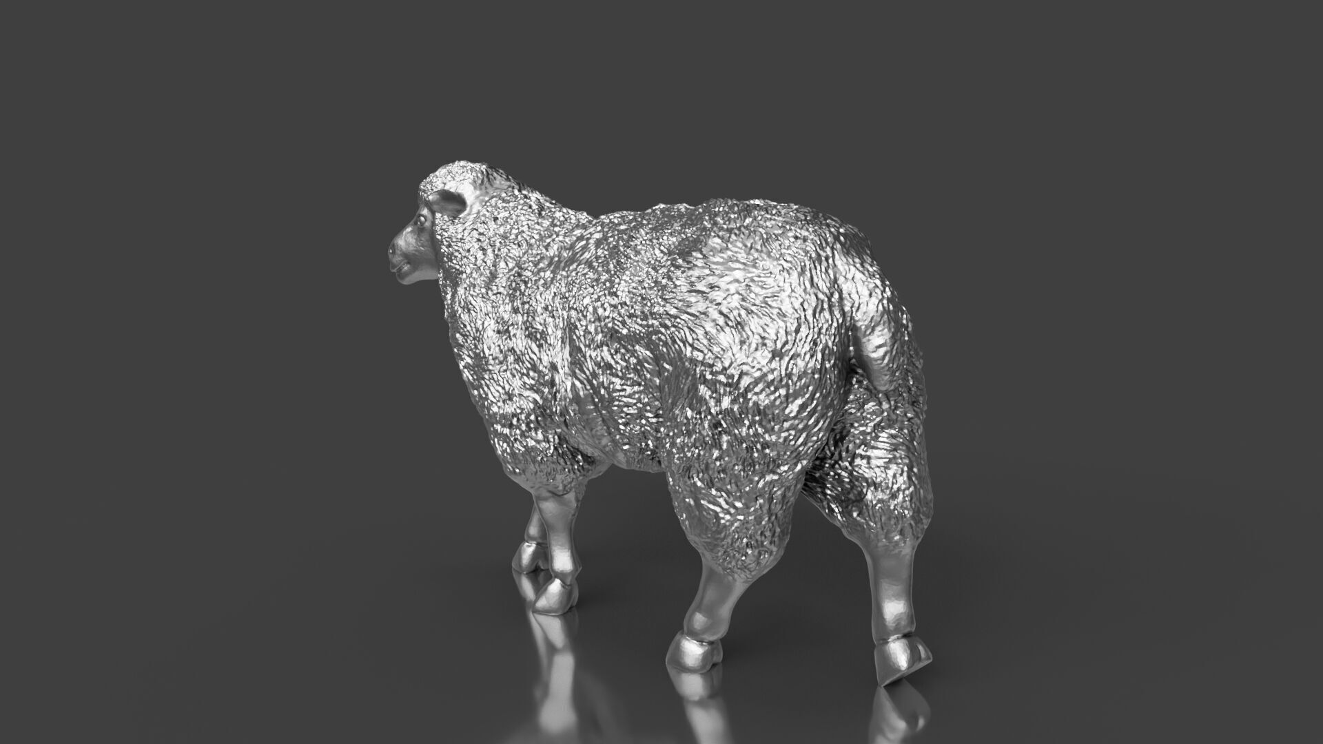 Silver Sheep Walk Pose 3D print model_3