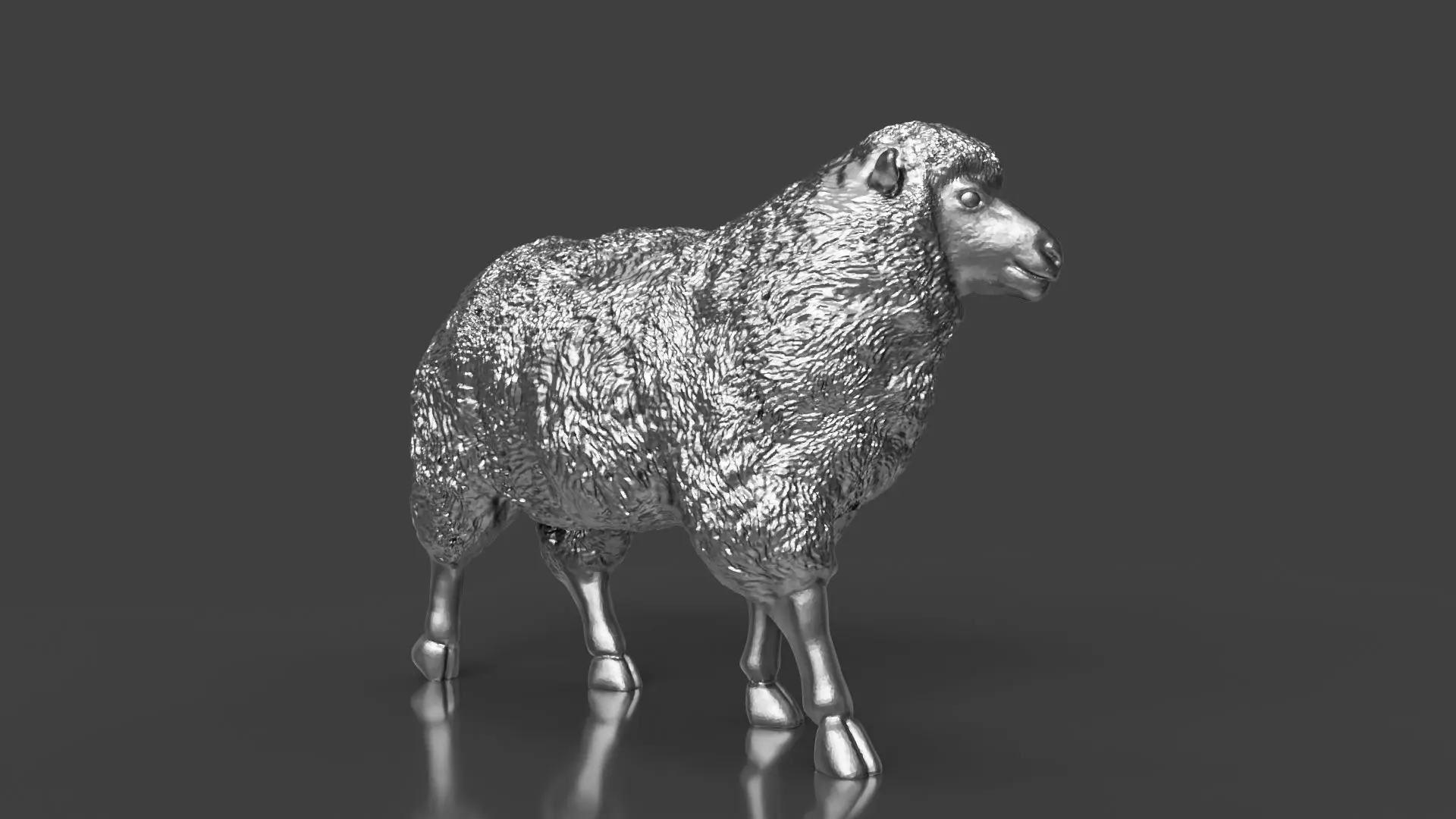 Silver Sheep Walk Pose 3D print model_0