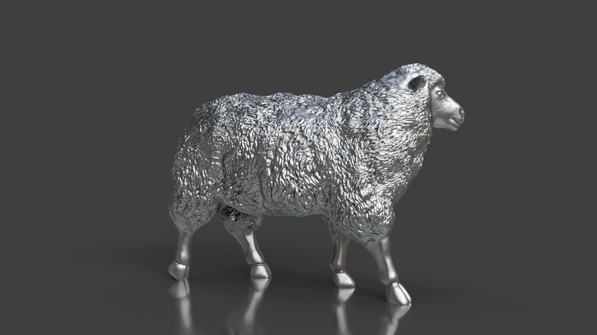 Silver Sheep Walk Pose 3D print model_5