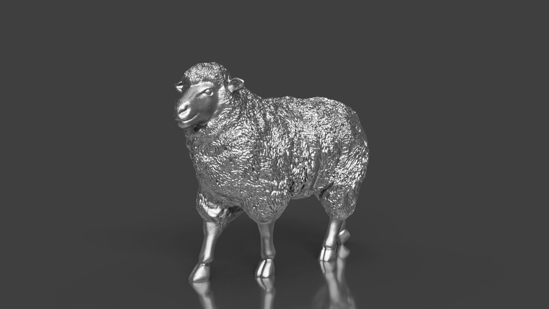 Silver Sheep Walk Pose 3D print model_1