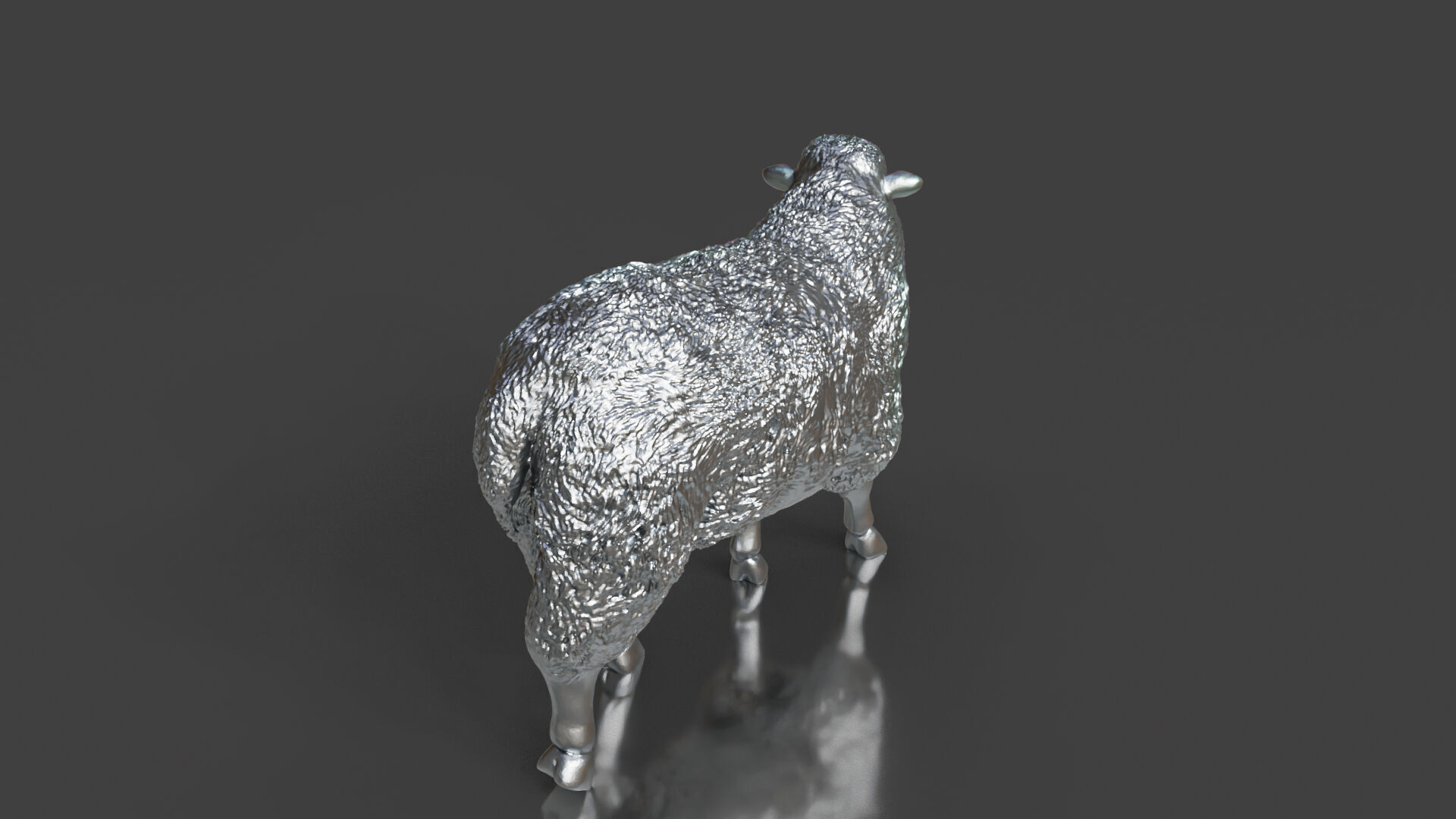 Silver Sheep Walk Pose 3D print model_4