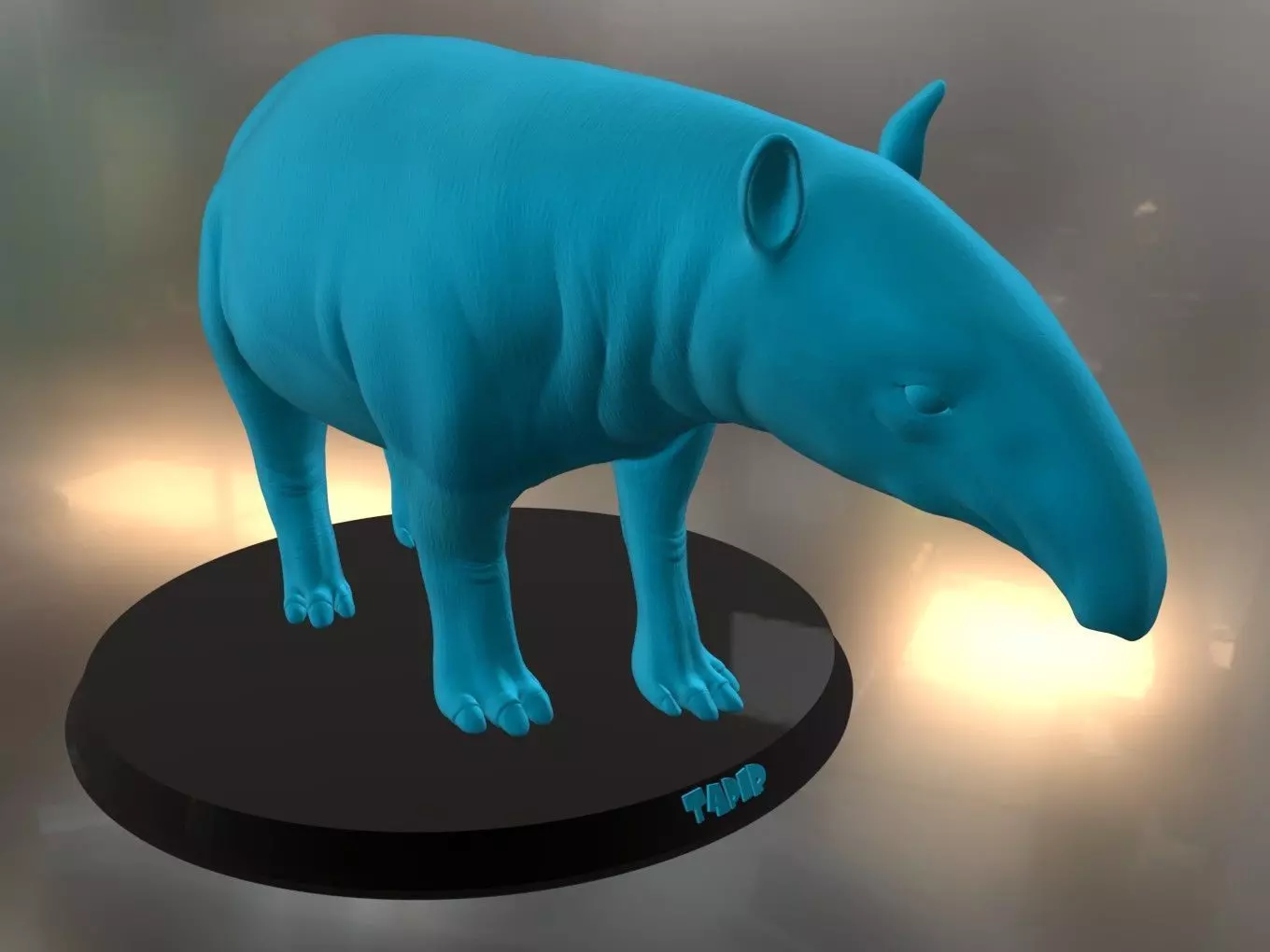 Tapir hippopotamus 3D print model_0