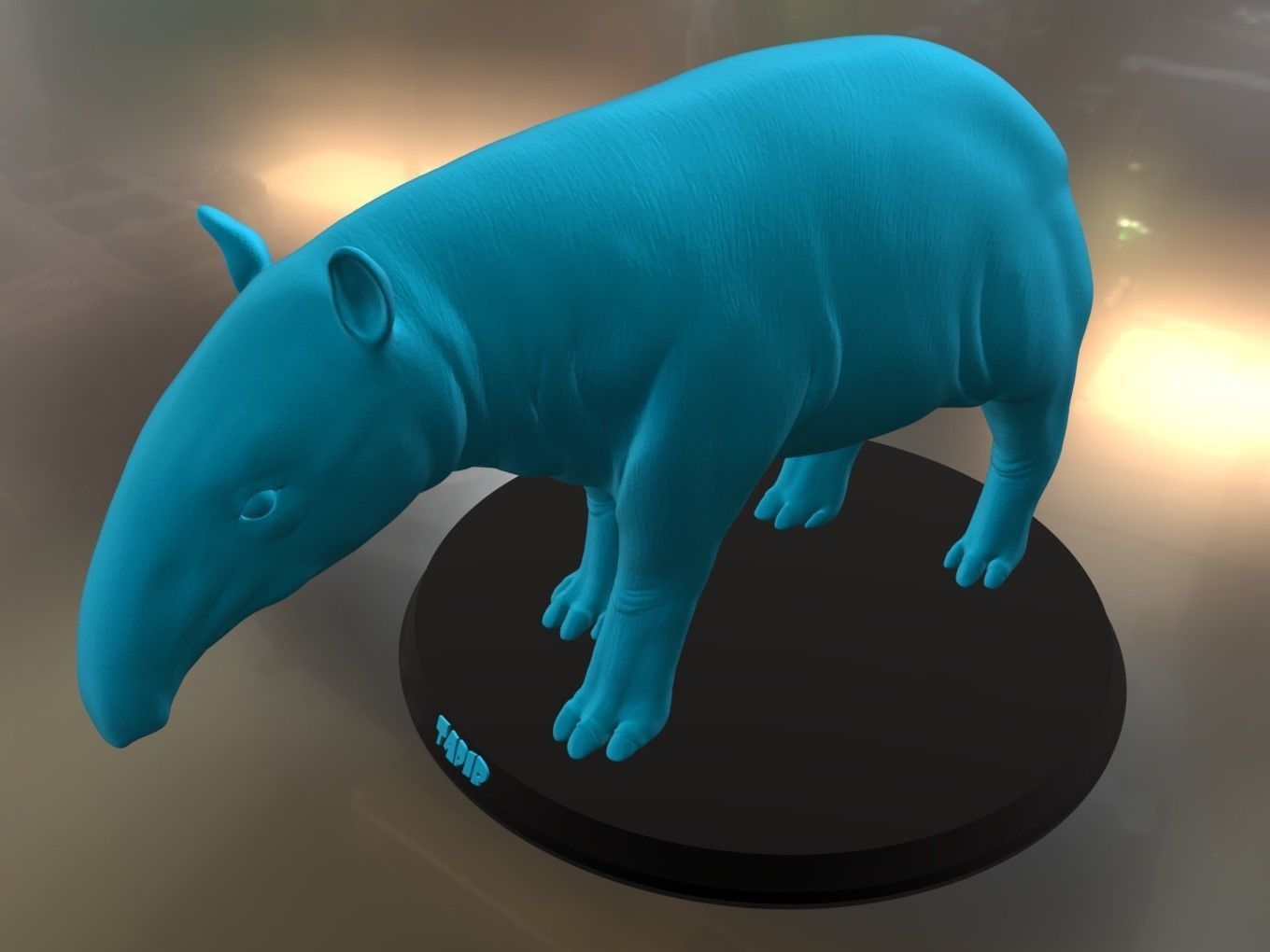 Tapir hippopotamus 3D print model_6