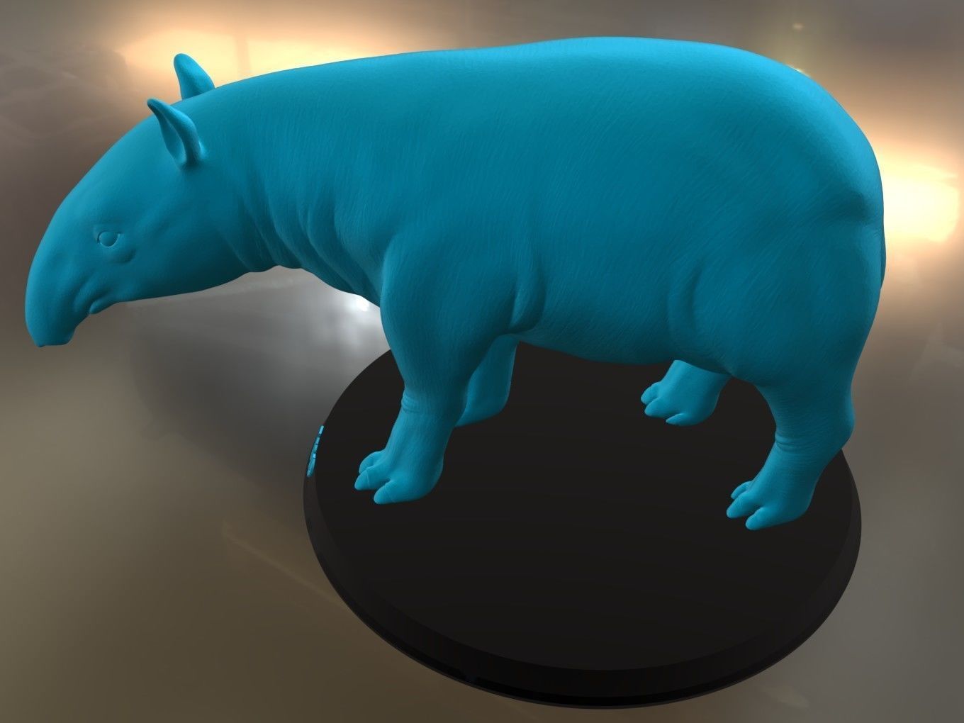 Tapir hippopotamus 3D print model_5