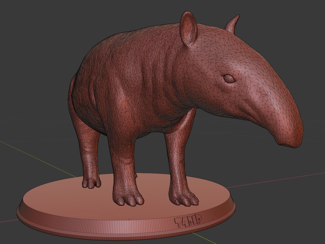 Tapir hippopotamus 3D print model_10