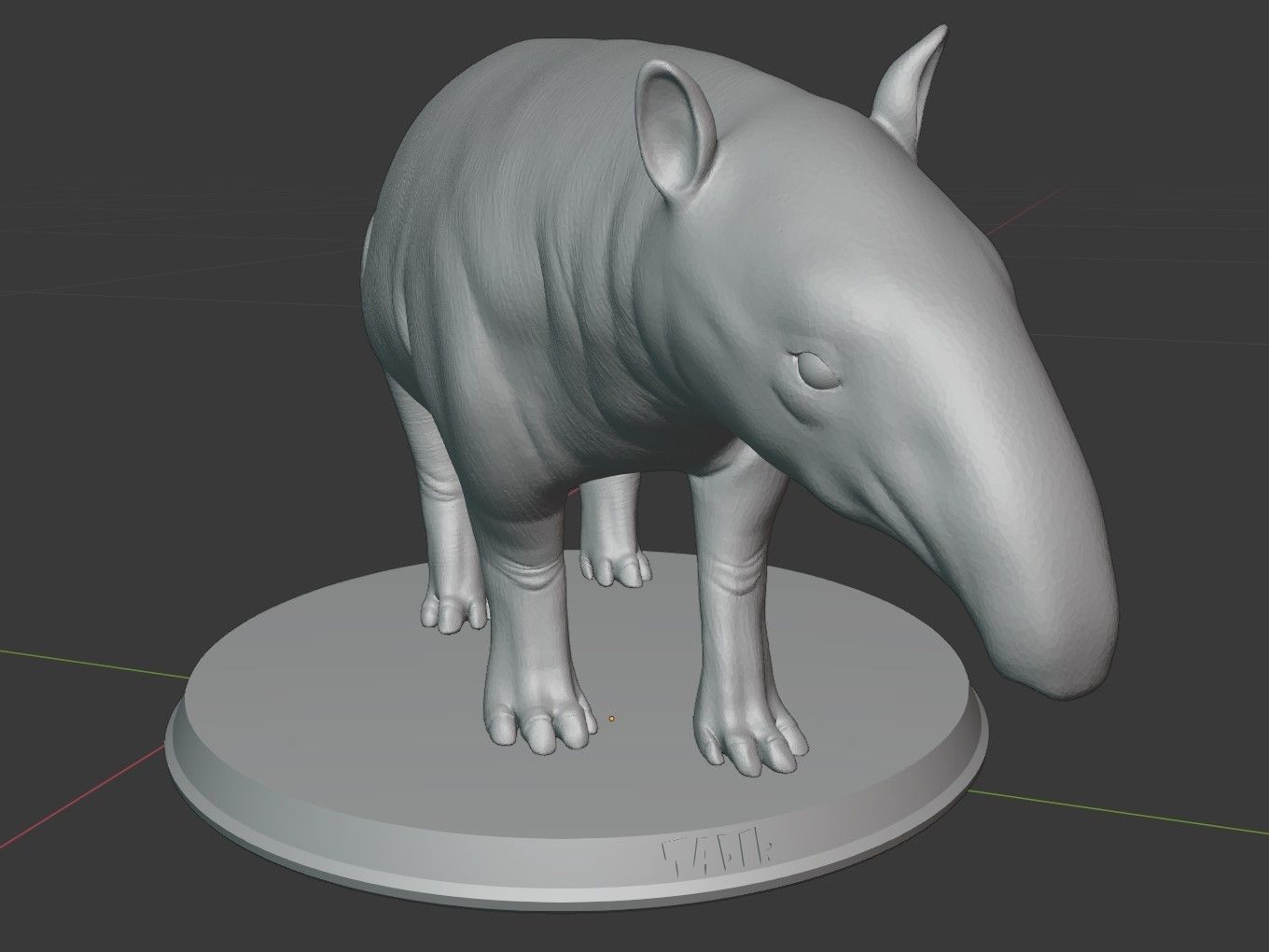 Tapir hippopotamus 3D print model_8