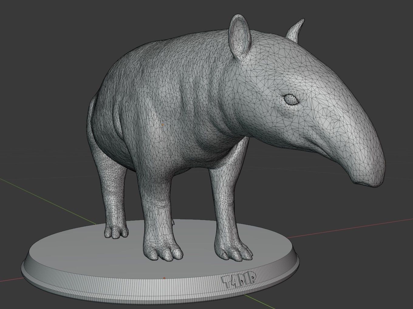 Tapir hippopotamus 3D print model_11