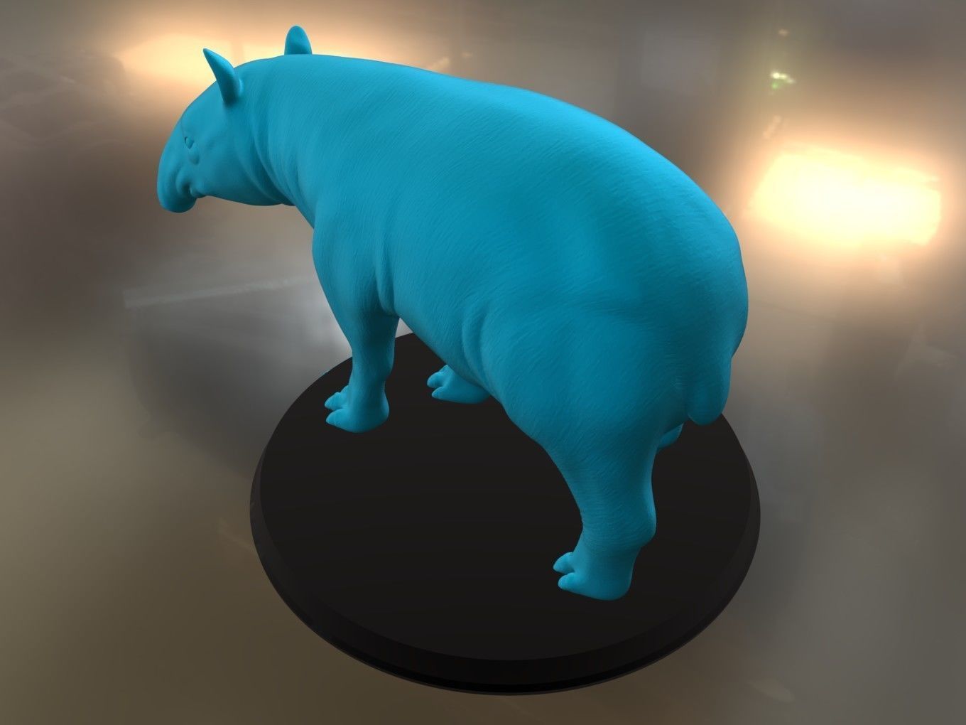 Tapir hippopotamus 3D print model_4
