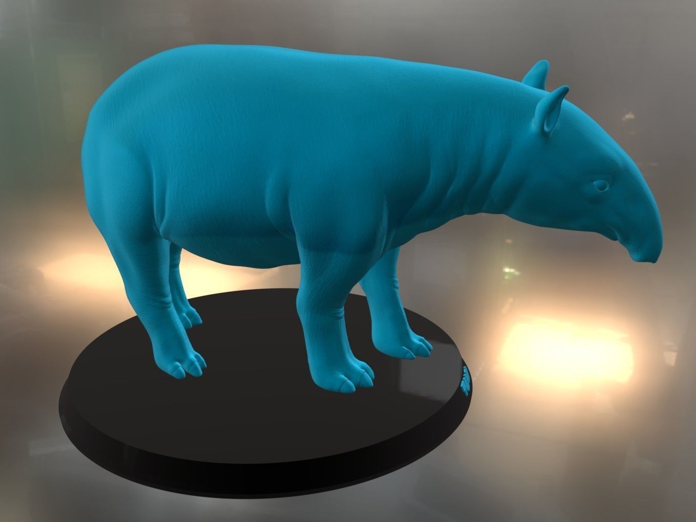 Tapir hippopotamus 3D print model_1