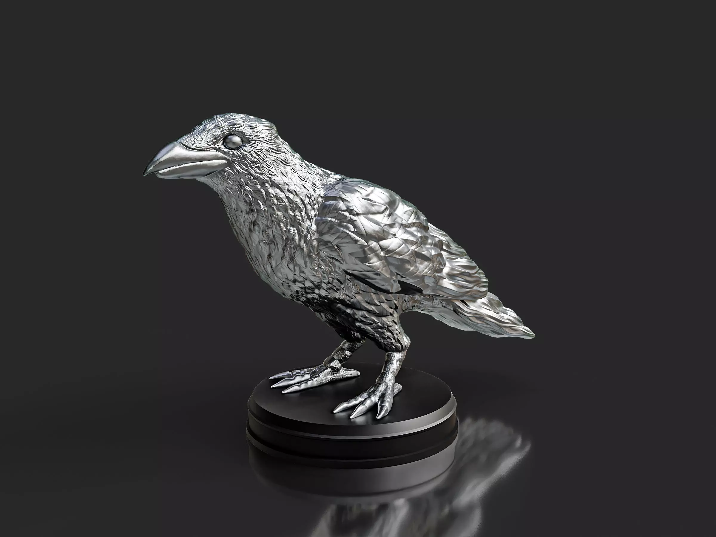 Silver Crow Bird 3D print model_0