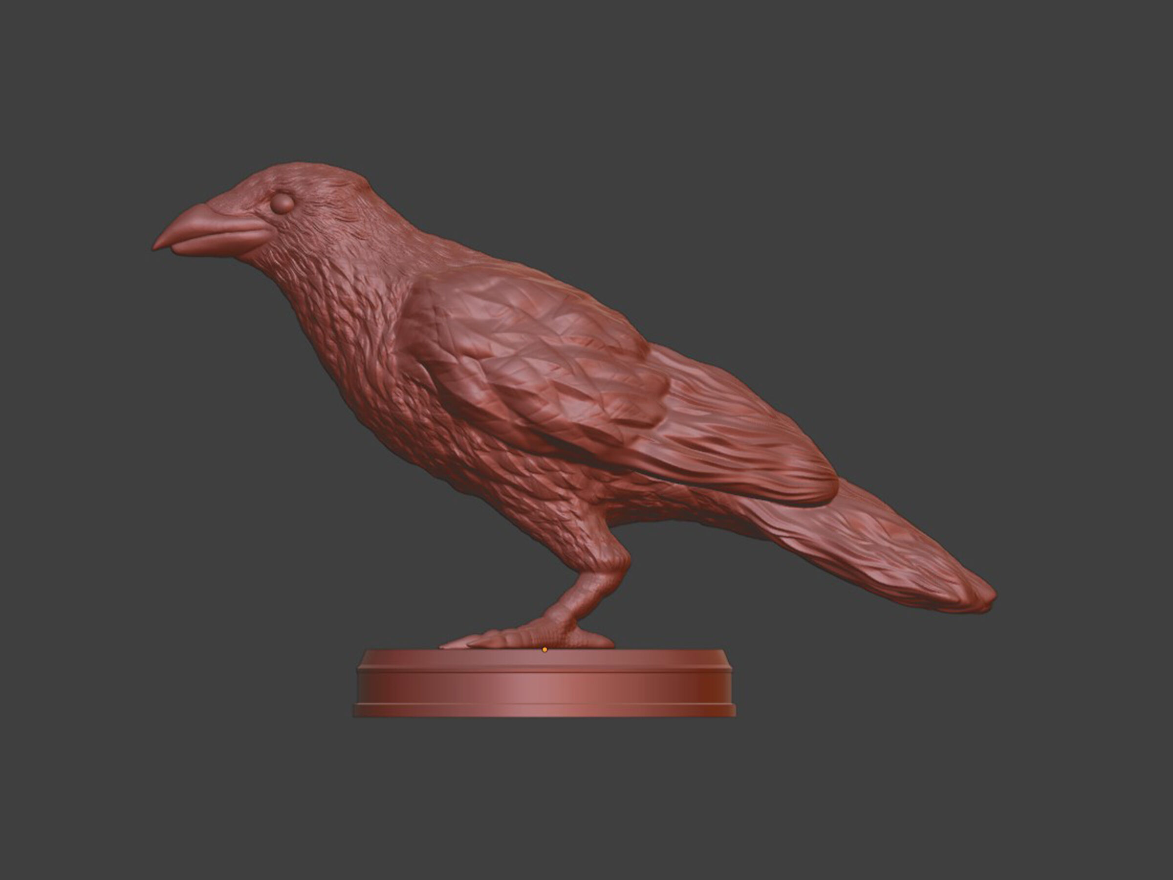 Silver Crow Bird 3D print model_6