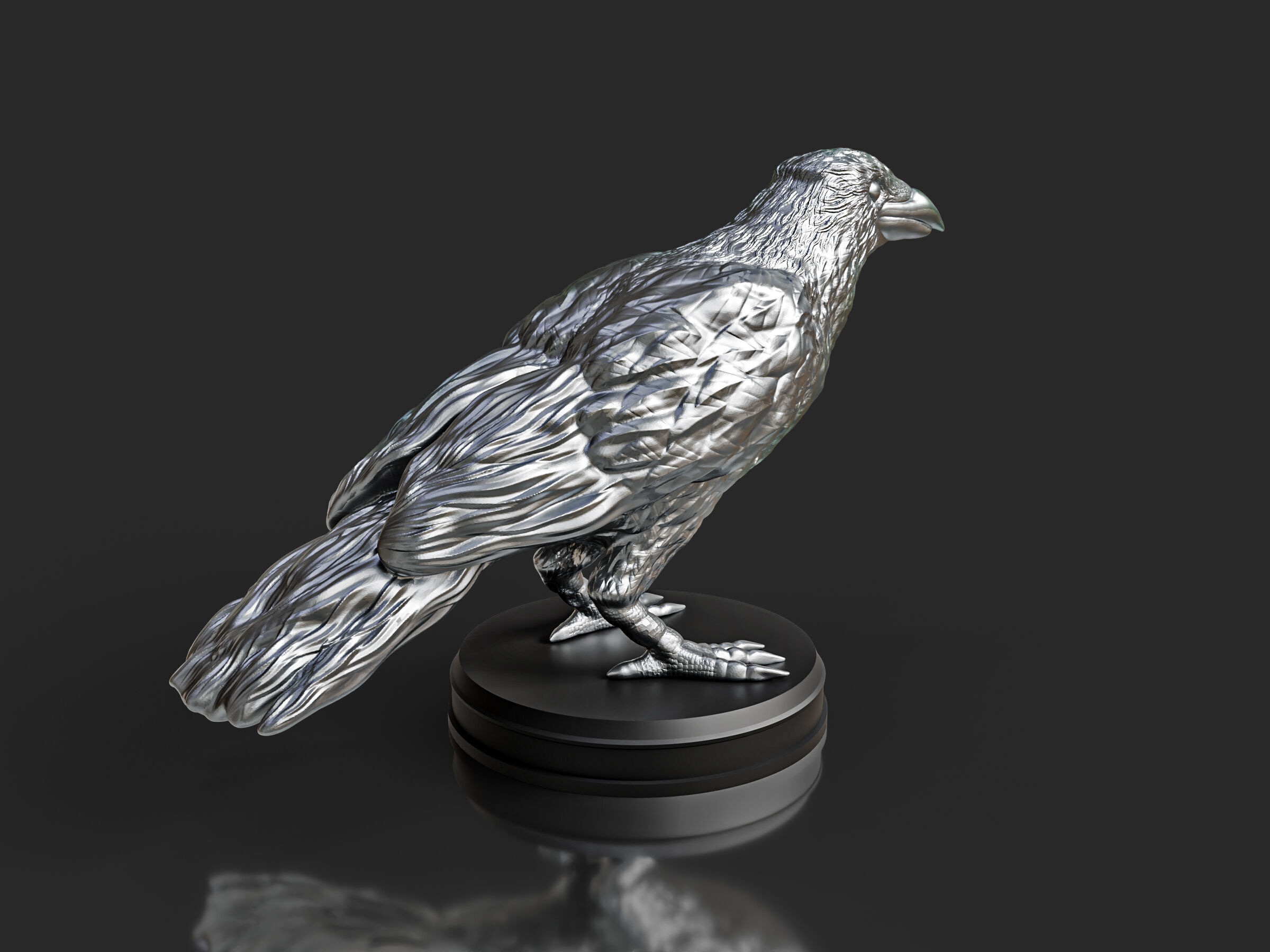 Silver Crow Bird 3D print model_4