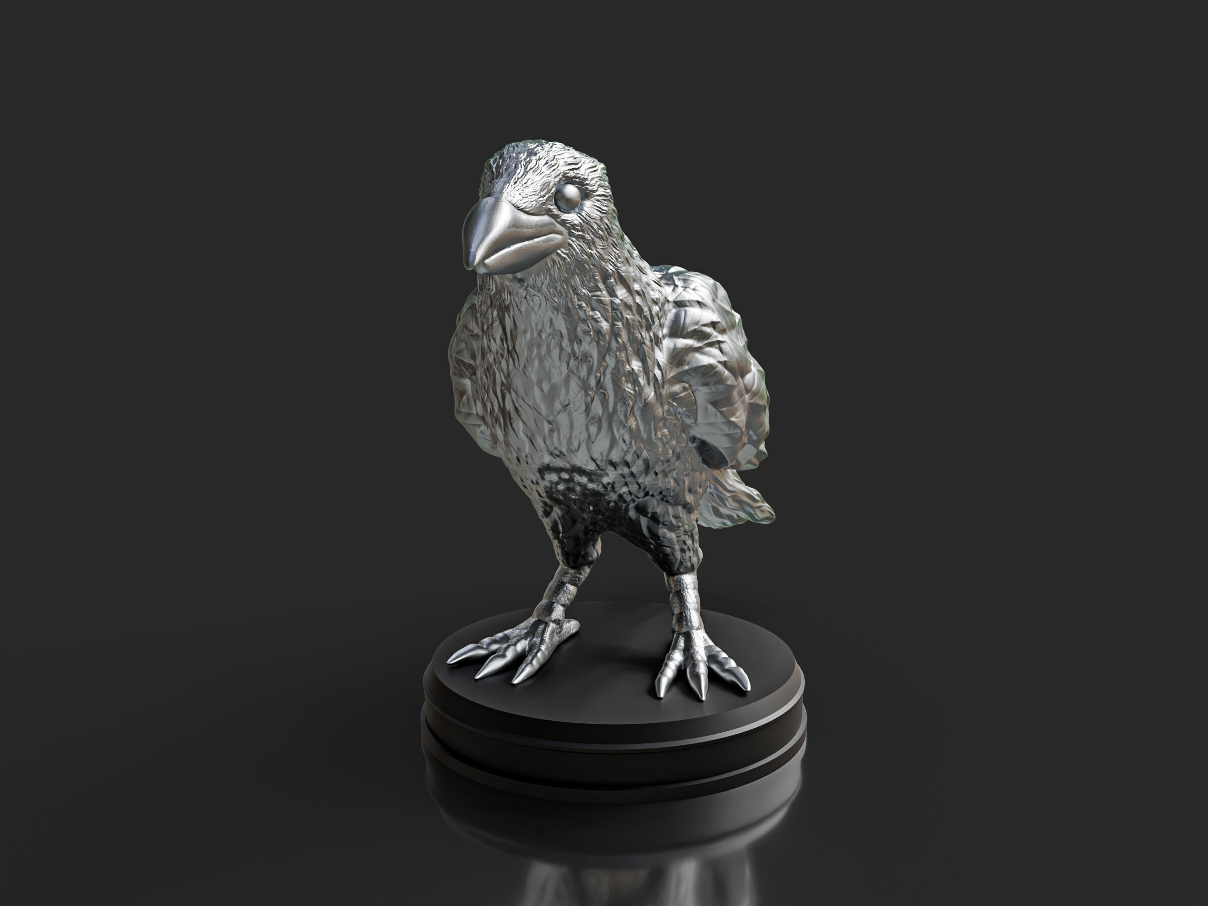 Silver Crow Bird 3D print model_1