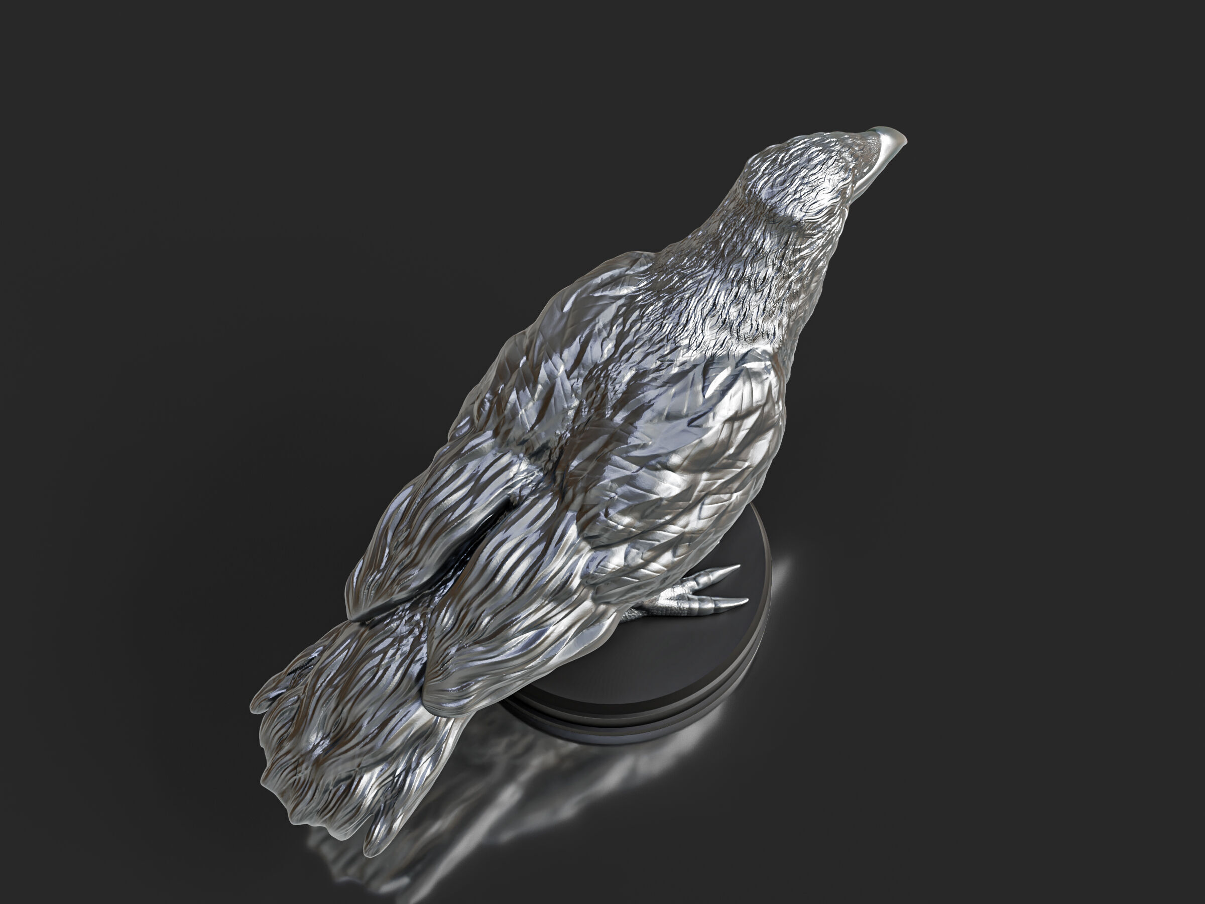 Silver Crow Bird 3D print model_5