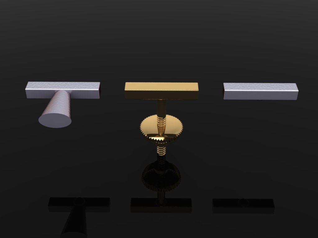 Dainty Bar Stud Earring 3D print model_1