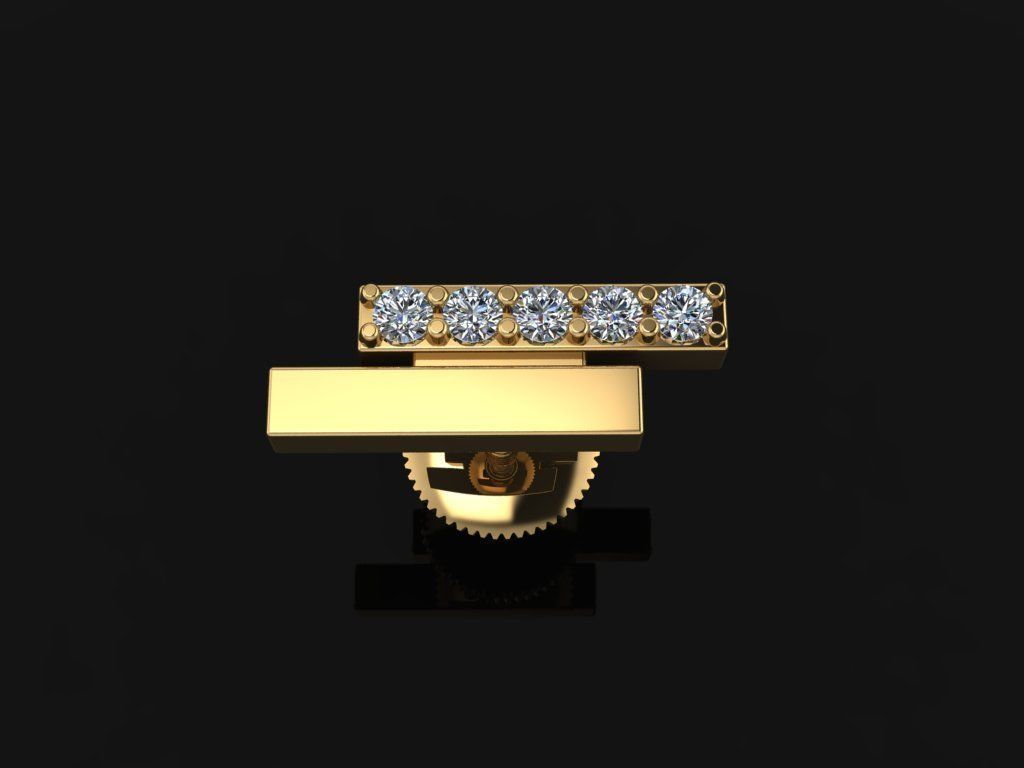 Double Diamond  Uneven Bar Earring  2nd concept 3D print model_3