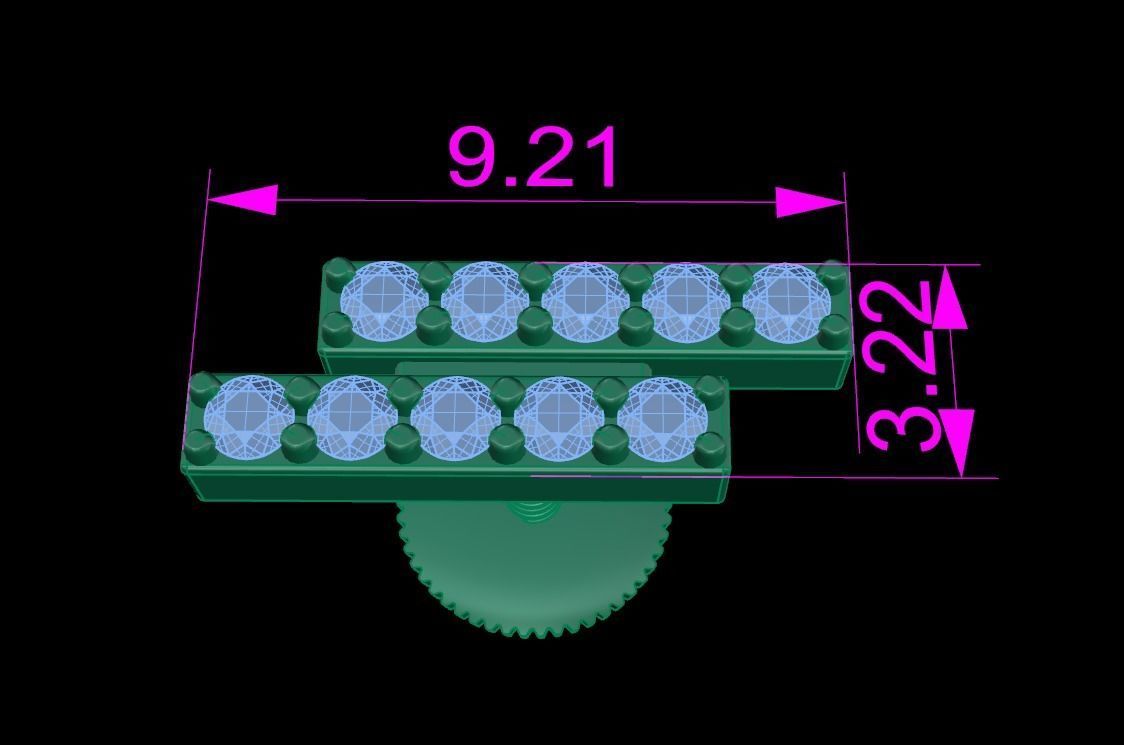 Double Diamond  Uneven Bar Earring 3D print model_10