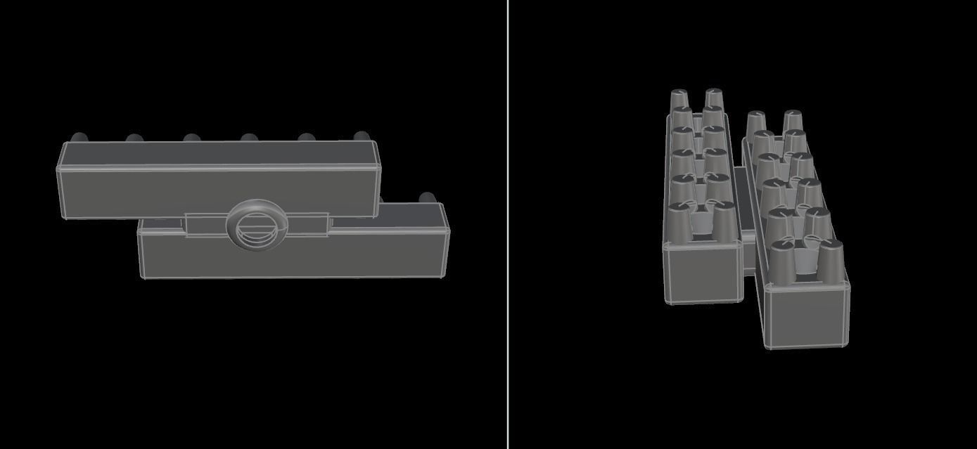 Double Diamond  Uneven Bar Earring 3D print model_13