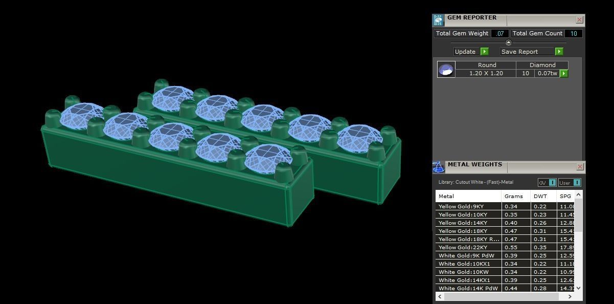 Double Diamond  Uneven Bar Earring 3D print model_8