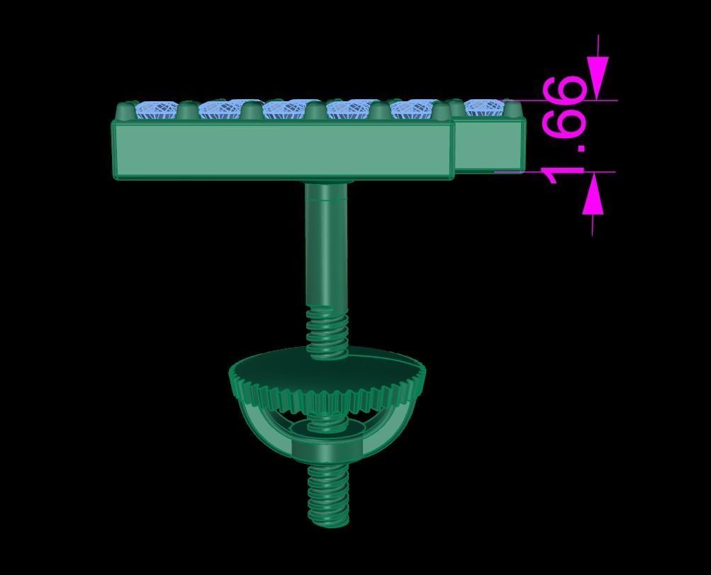 Double Diamond  Uneven Bar Earring 3D print model_9