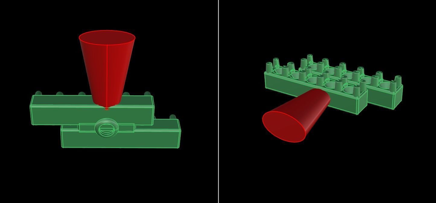 Double Diamond  Uneven Bar Earring 3D print model_11