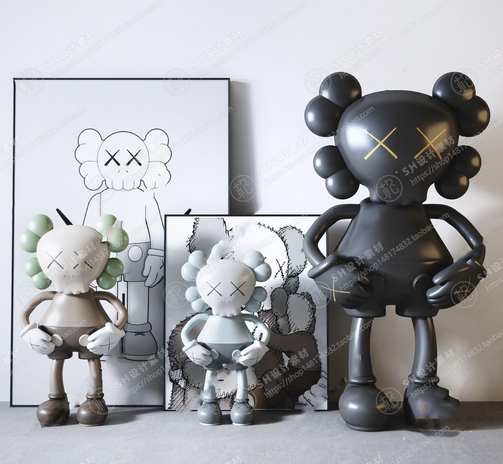 Kaws doll  Quantity 18 3D print model_5