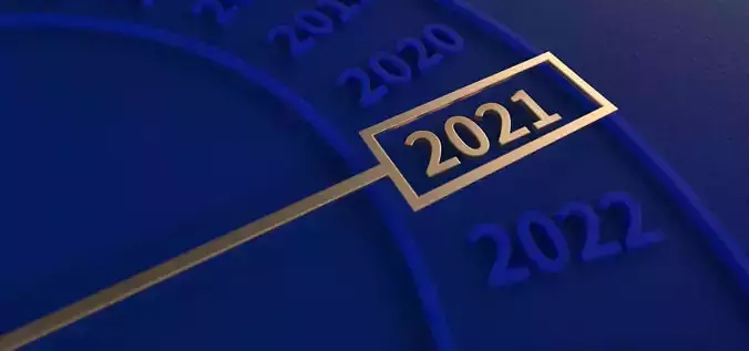 C4D blue 2021 text background
