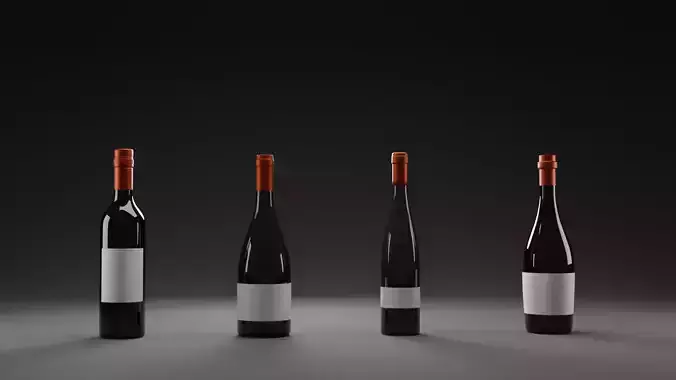 Wine Bottles 3D model