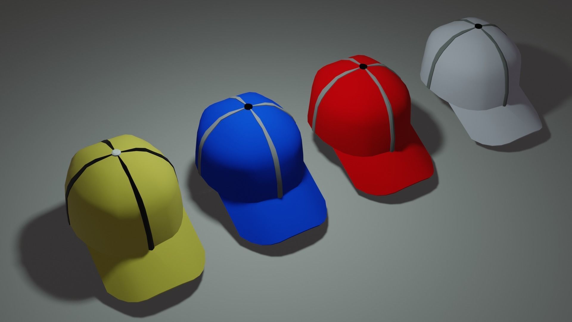 Baseball cap Low-poly 3D model_1