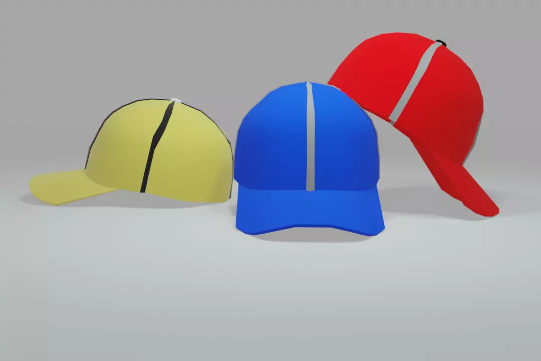 Baseball cap Low-poly 3D model_0