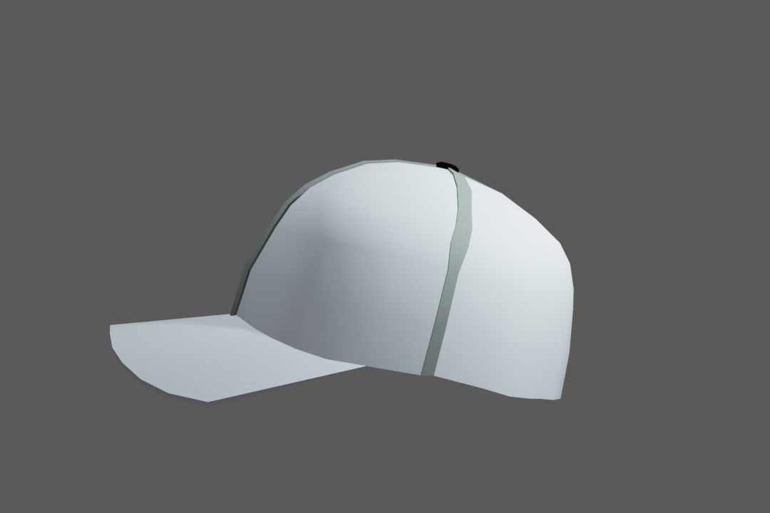 Baseball cap Low-poly 3D model_5