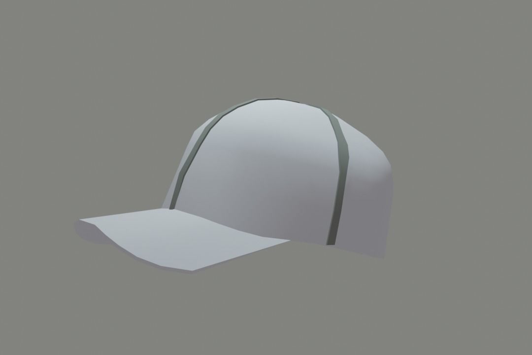 Baseball cap Low-poly 3D model_4