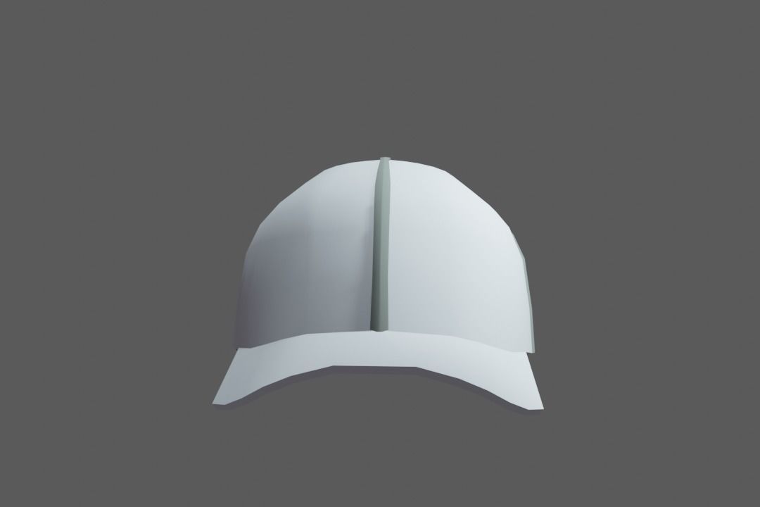 Baseball cap Low-poly 3D model_6