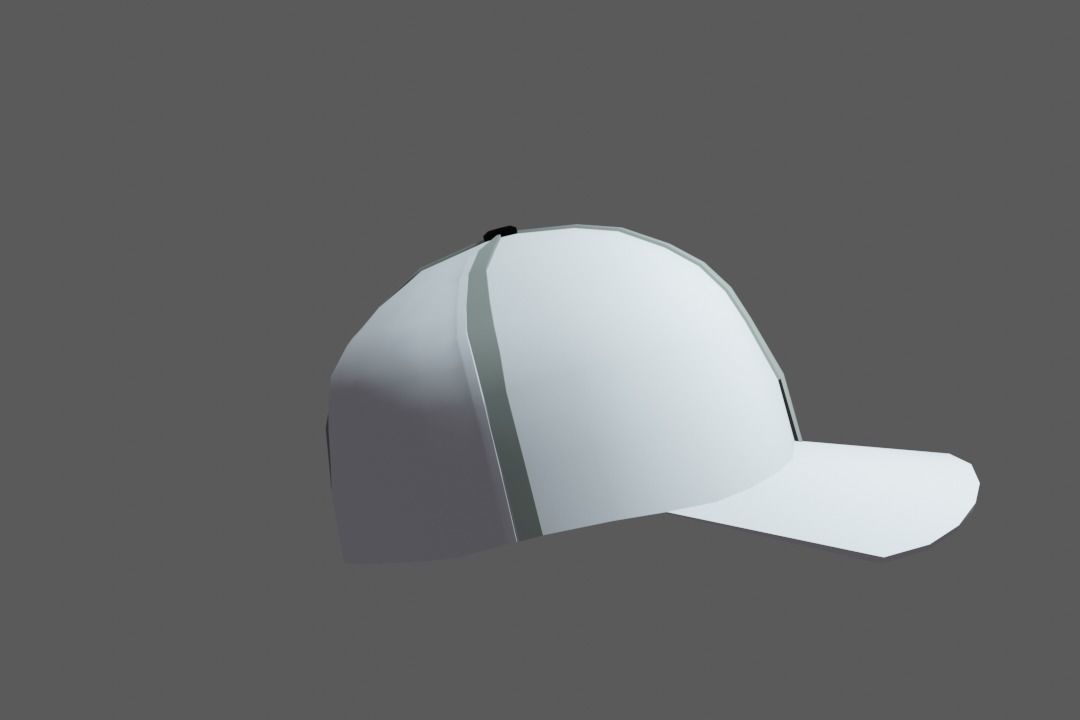 Baseball cap Low-poly 3D model_7