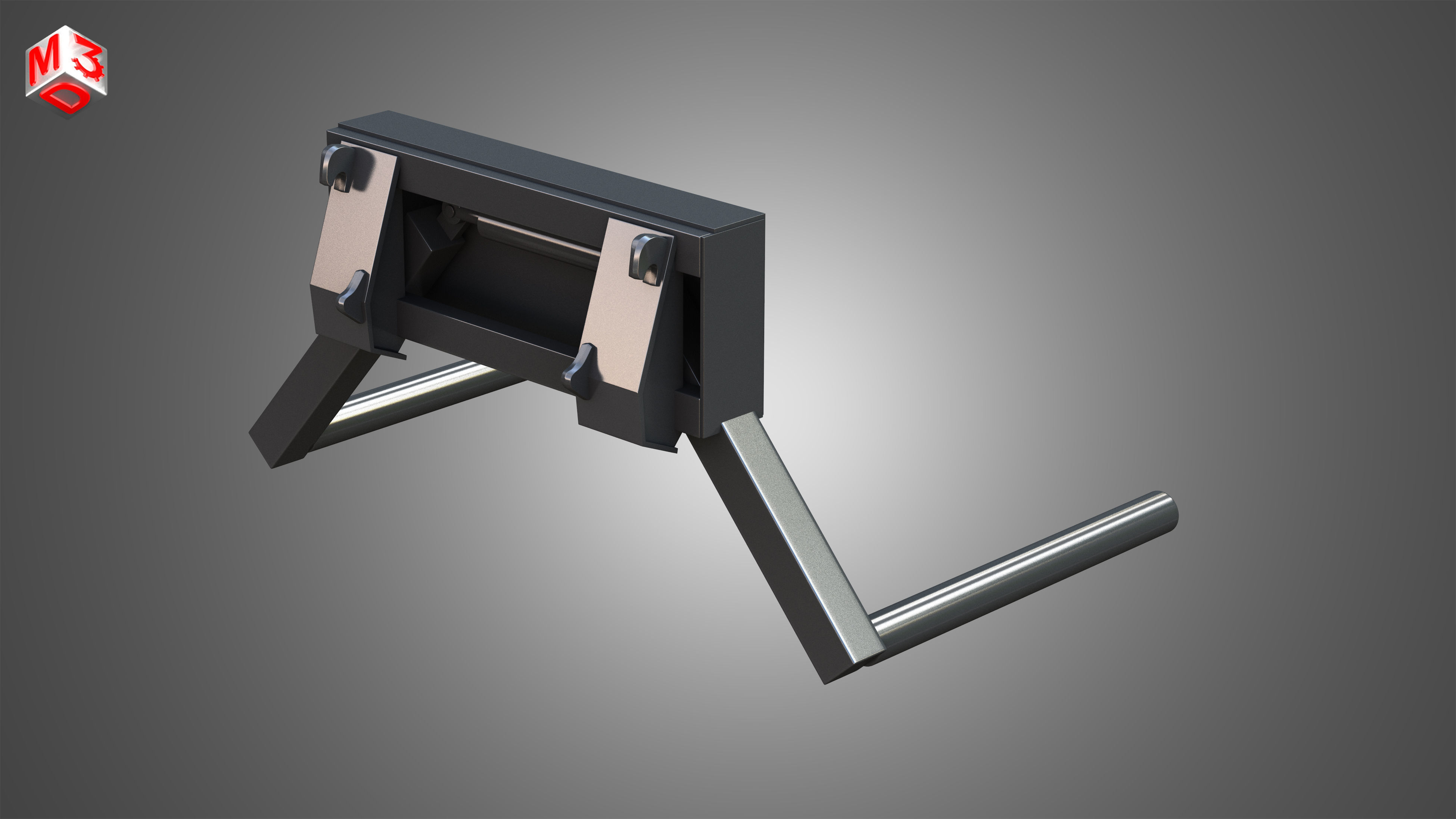 Roll-type Bale Fork - Front Loader 3D model_7