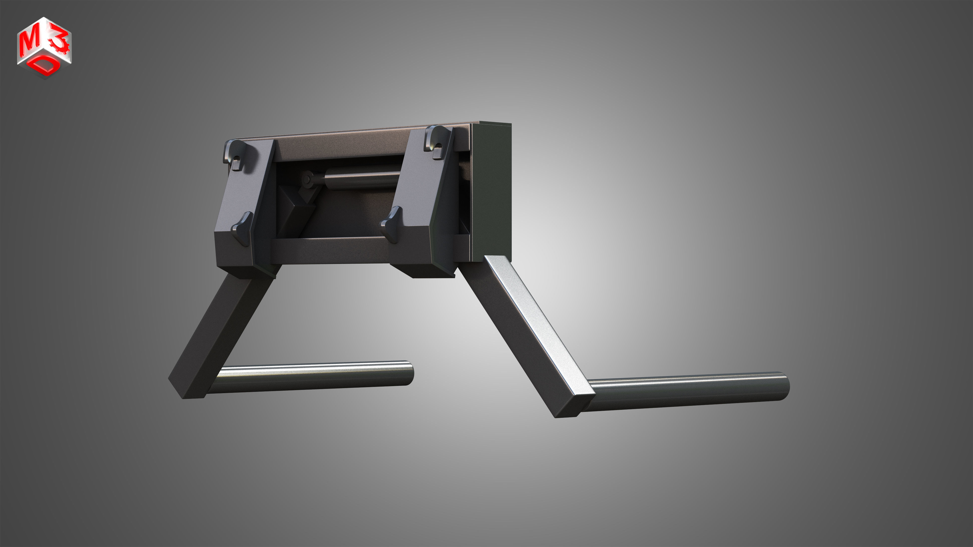 Roll-type Bale Fork - Front Loader 3D model_4