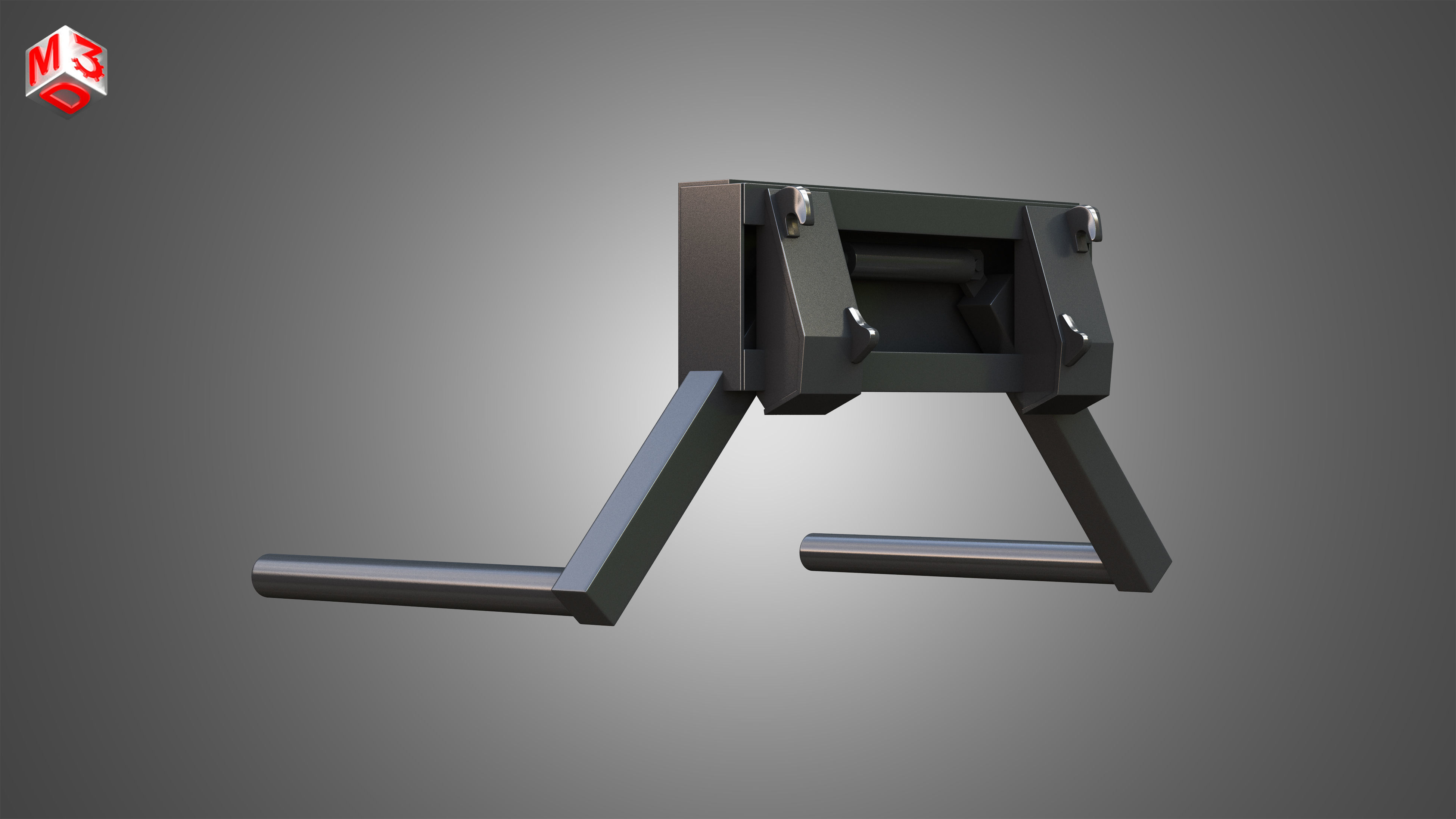 Roll-type Bale Fork - Front Loader 3D model_3