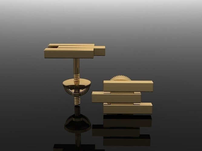 Triple Bar Stud Earring 3D print model