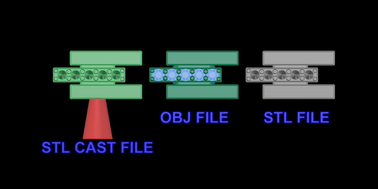 Triple Diamond Row Uneven Bar Earring 2nd Concept 3D print model_7