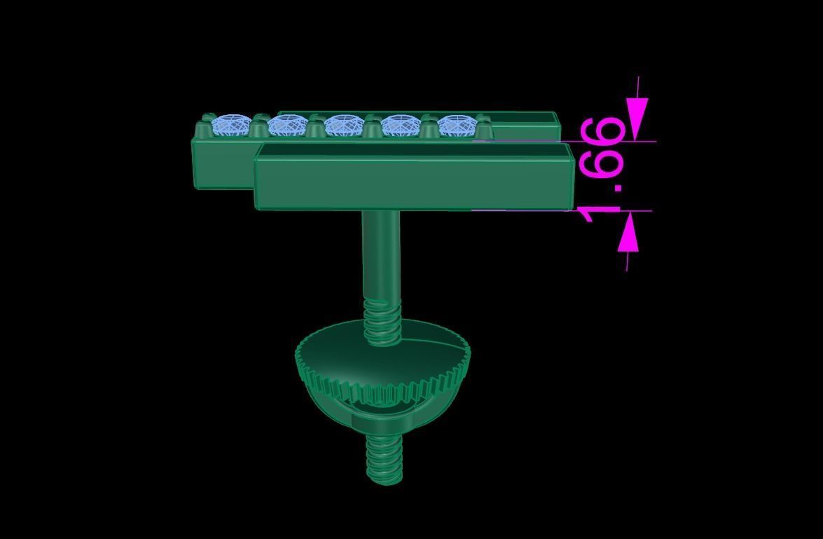 Triple Diamond Row Uneven Bar Earring 2nd Concept 3D print model_9