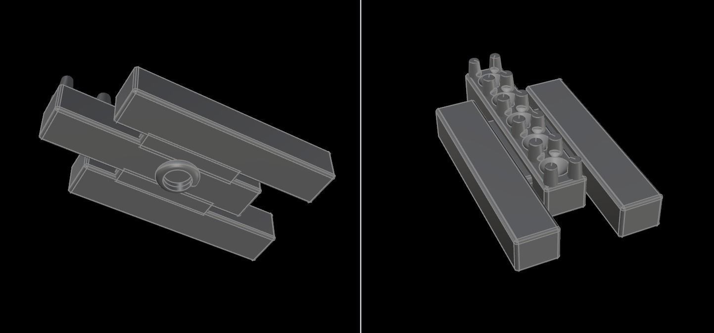 Triple Diamond Row Uneven Bar Earring 2nd Concept 3D print model_13