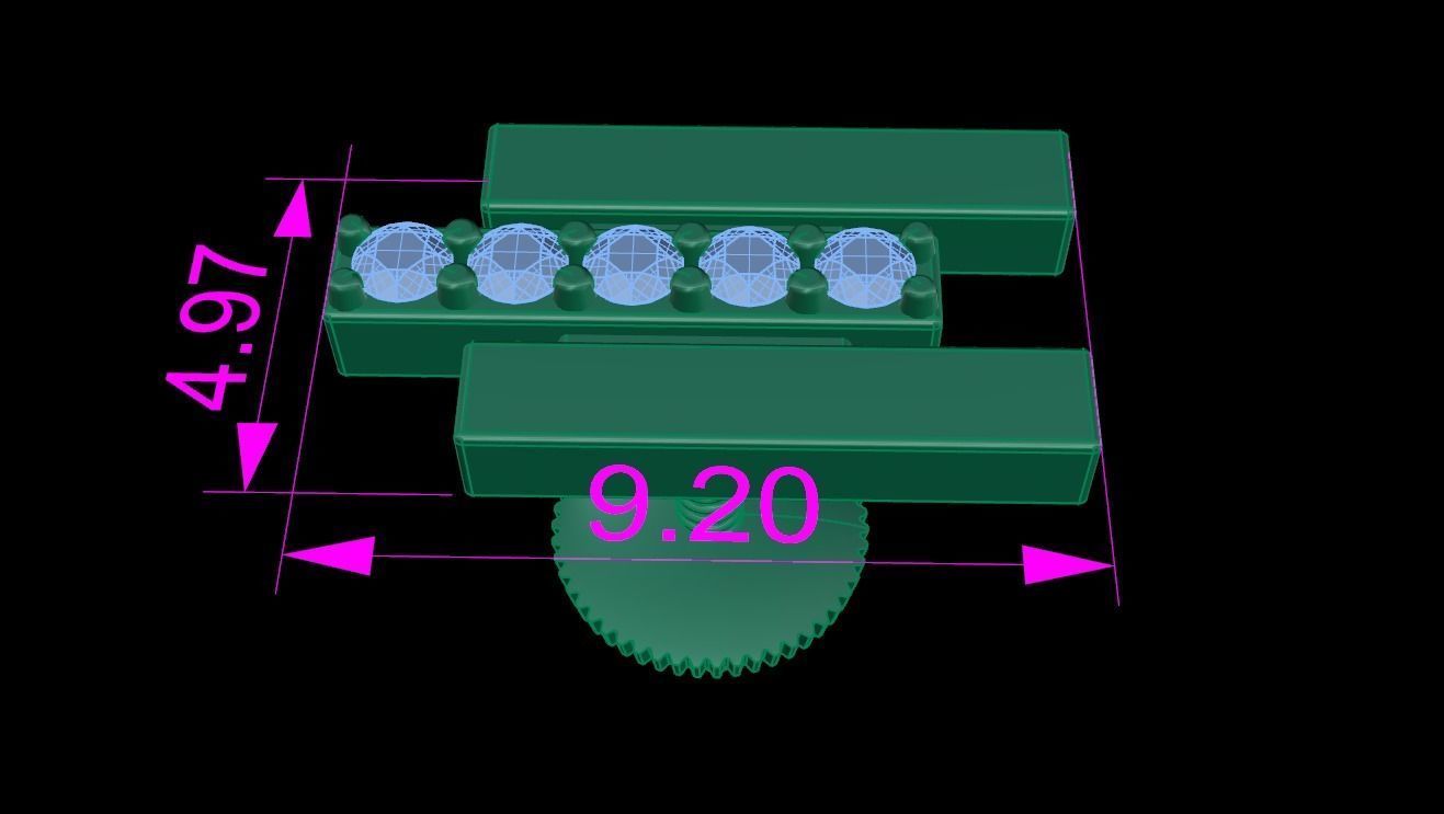 Triple Diamond Row Uneven Bar Earring 2nd Concept 3D print model_10