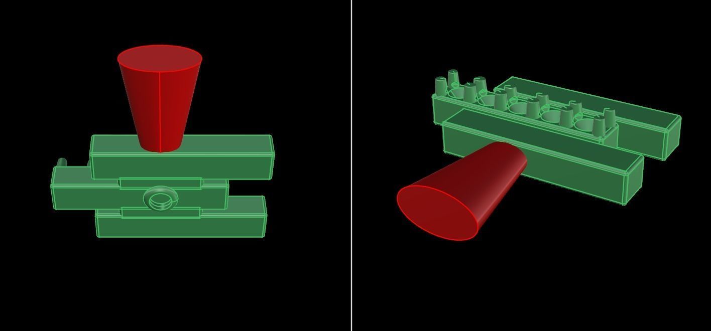 Triple Diamond Row Uneven Bar Earring 2nd Concept 3D print model_11