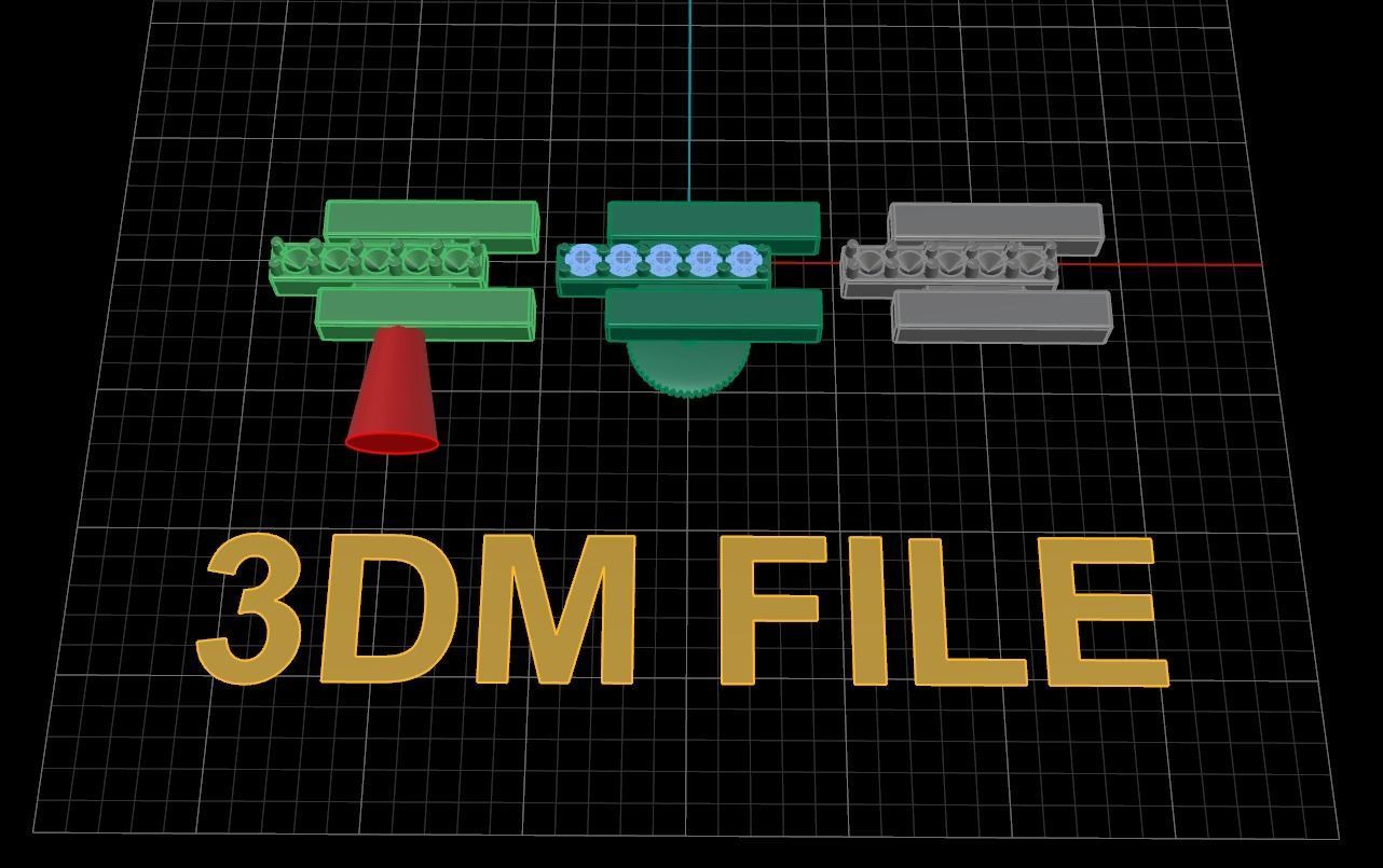 Triple Diamond Row Uneven Bar Earring 2nd Concept 3D print model_6