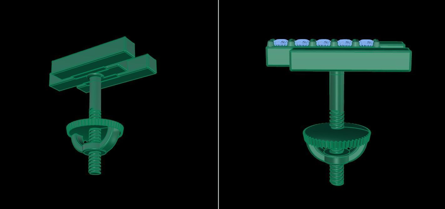 Triple Diamond Row Uneven Bar Earring 2nd Concept 3D print model_12