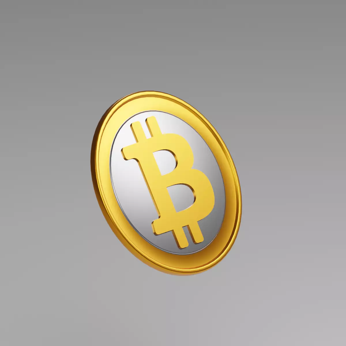 Bitcoin coin Low-poly 3D model