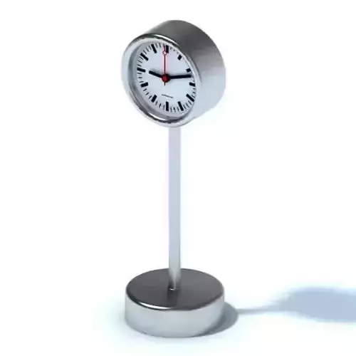 Silver Chrome Standing Clock 3D model