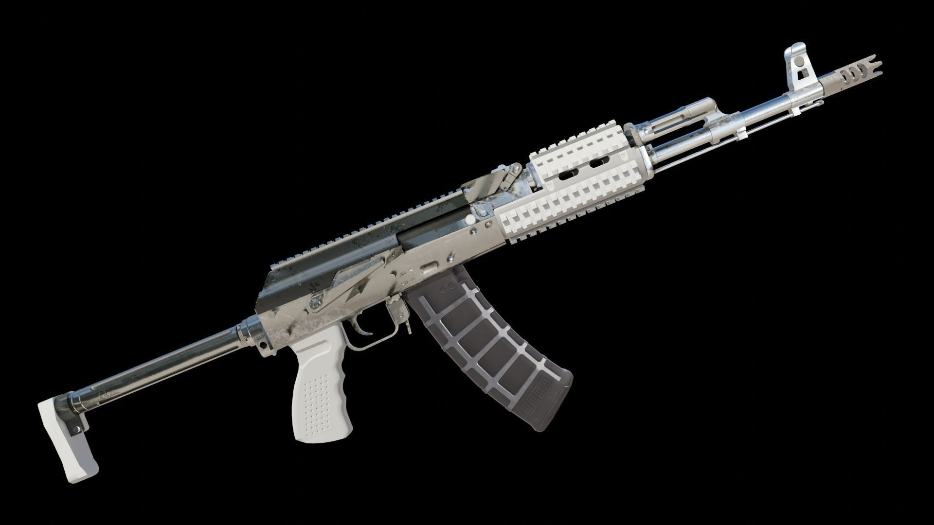 Ak-74 two ak - rifles Low-poly 3D model_12
