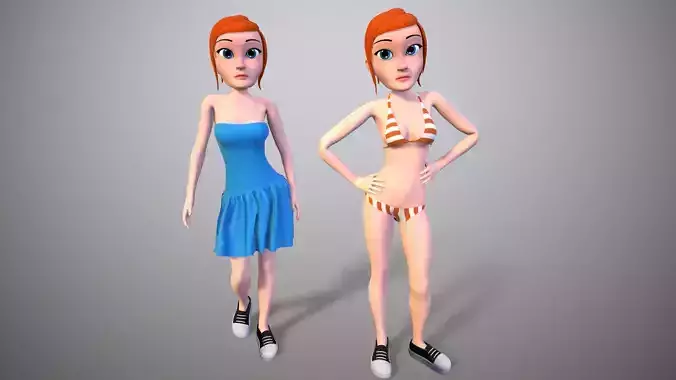 cartoon ginger girl
